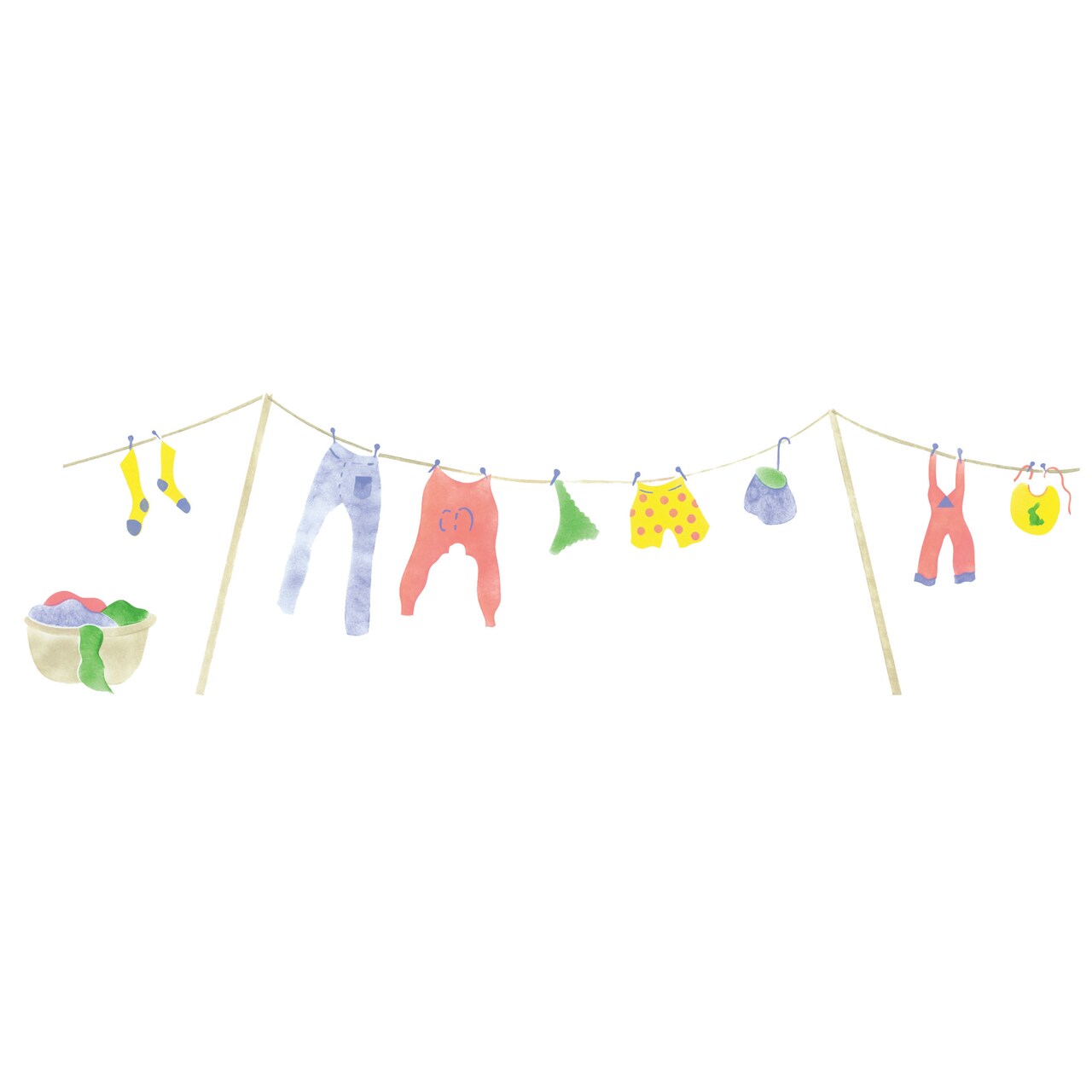 Clothesline Wall Stencil | 1243 by Designer Stencils | Outdoor Stencils | Reusable Art Craft Stencils for Painting on Walls, Canvas, Wood | Reusable Plastic Paint Stencil for Home Makeover | Easy to Use & Clean Art Stencil